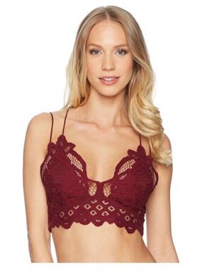 Free People Adella bralette in maroon